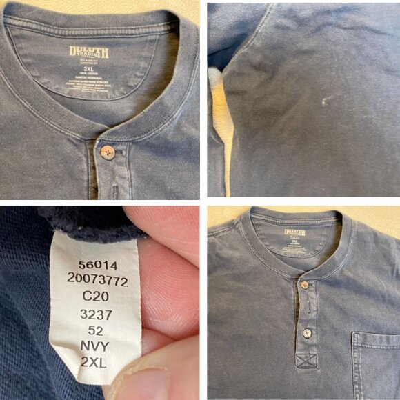 2 Duluth Trading Co Mens Henley Shirt Size 2XL Long Sleeve Casual Tee Classic - Picture 3 of 4